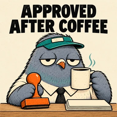 Small Problem Bureau pigeon: Approved after coffee